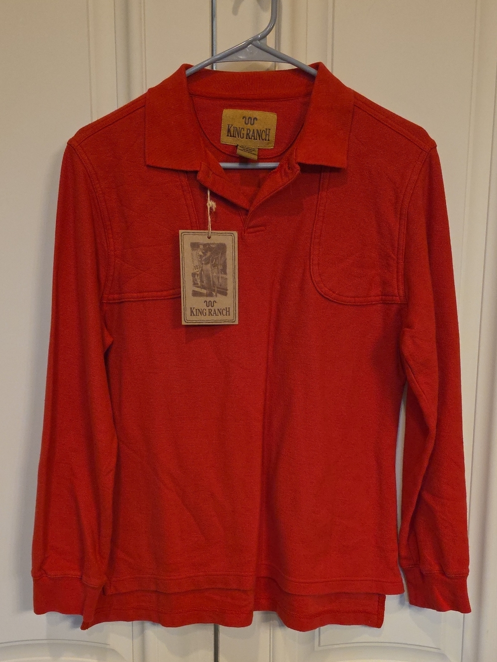 King Ranch Women's Red Long-Sleeve Polo Top